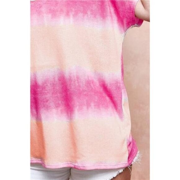 BiBi Tiedye Printed Hacci Knit Top - Picture 3 of 3